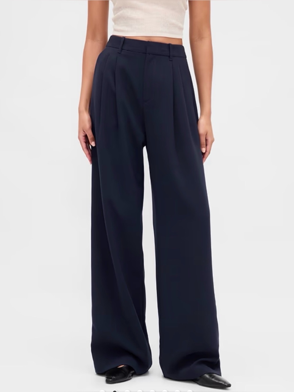 GAP Wide-Leg Navy High-Rise Trousers